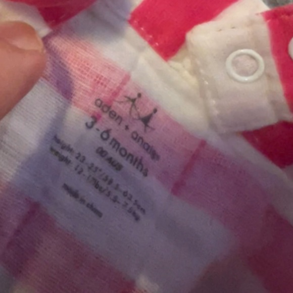 Aden+Anais Striped Pink and White Baby Romper 3/6M NWT - Picture 2 of 2